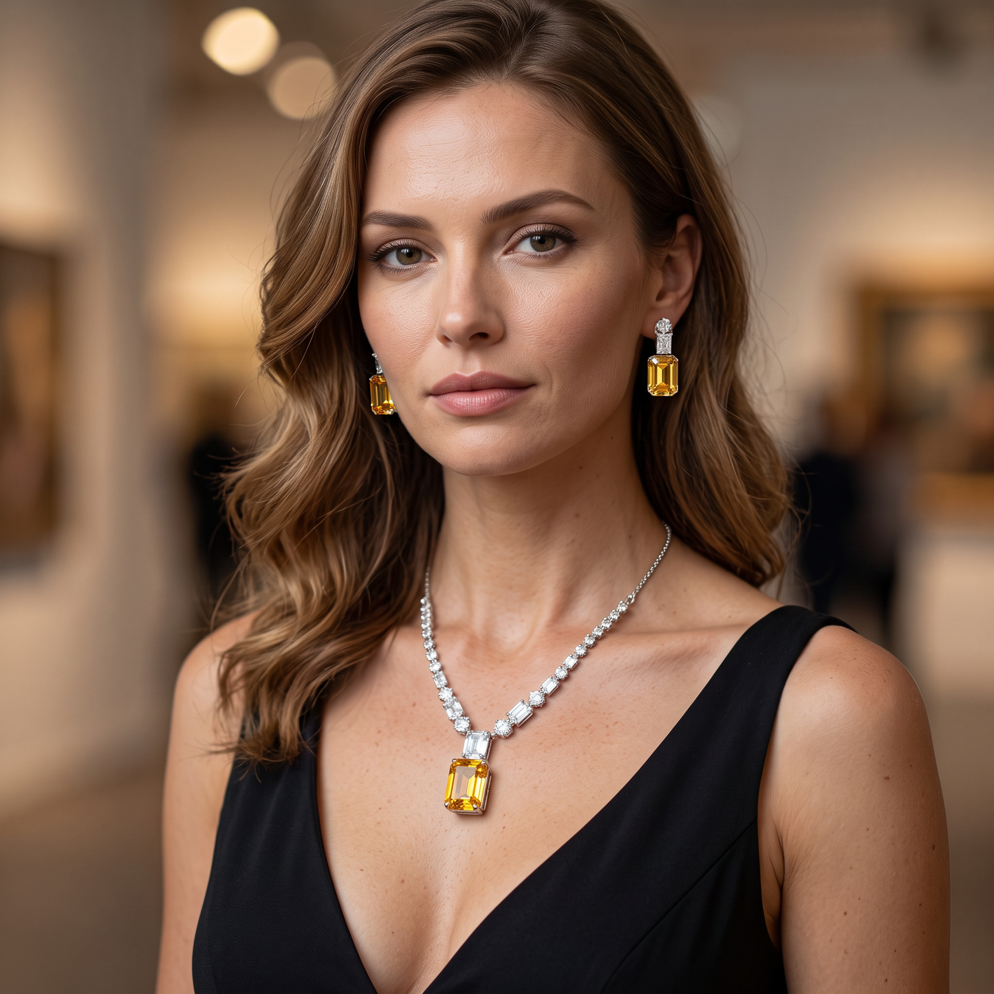 Leona Crystal & Zircon Necklace Set