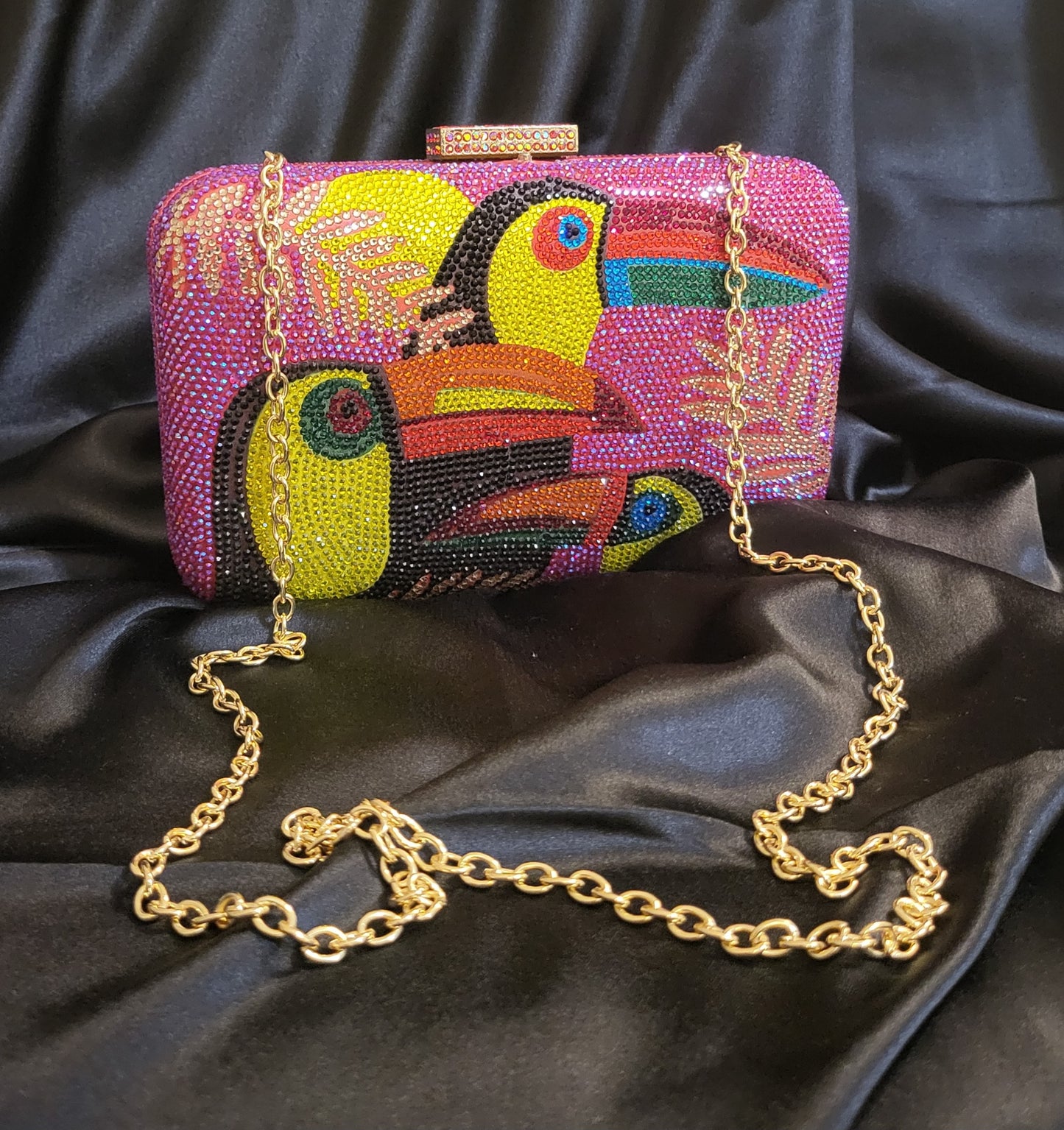 Toucan Bird Crystal Evening Bag