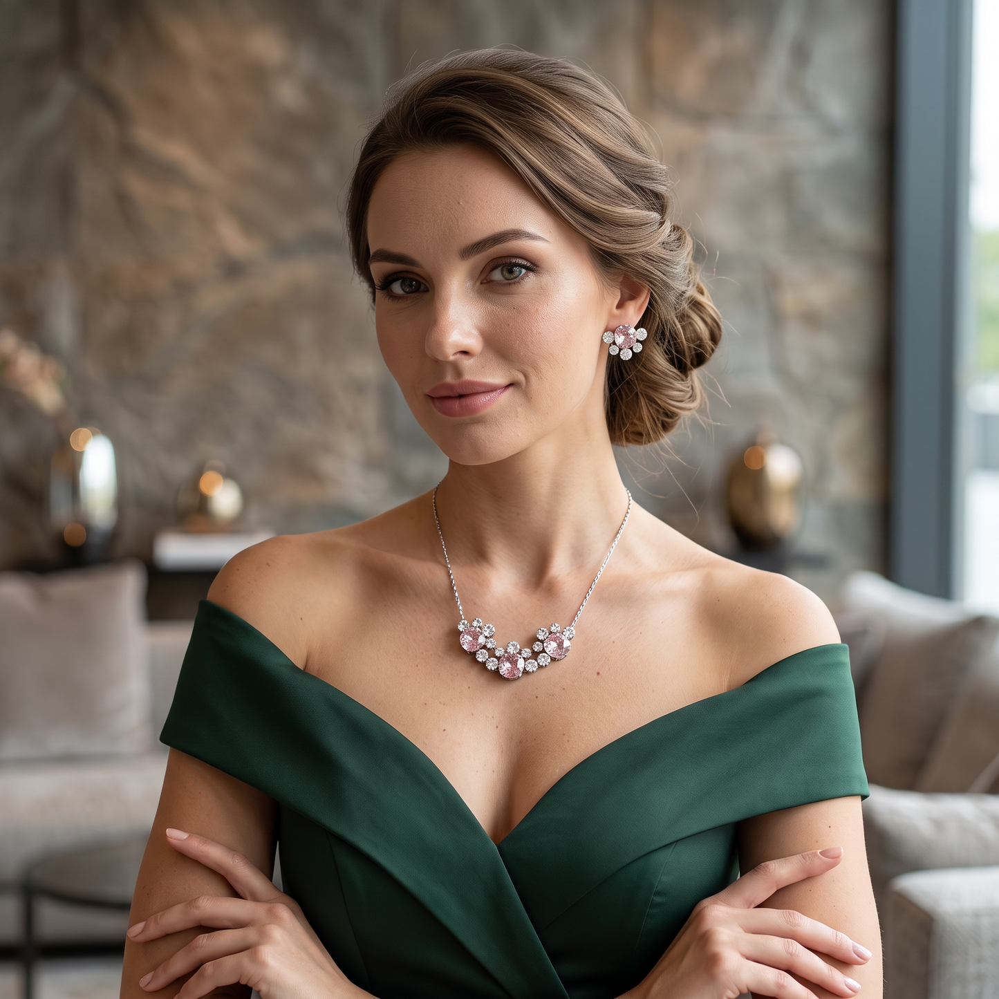 Priscilla Crystal Necklace Set