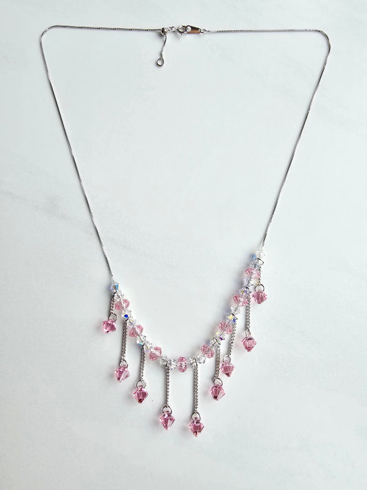 Viola Bicone Crystal Beads Necklace