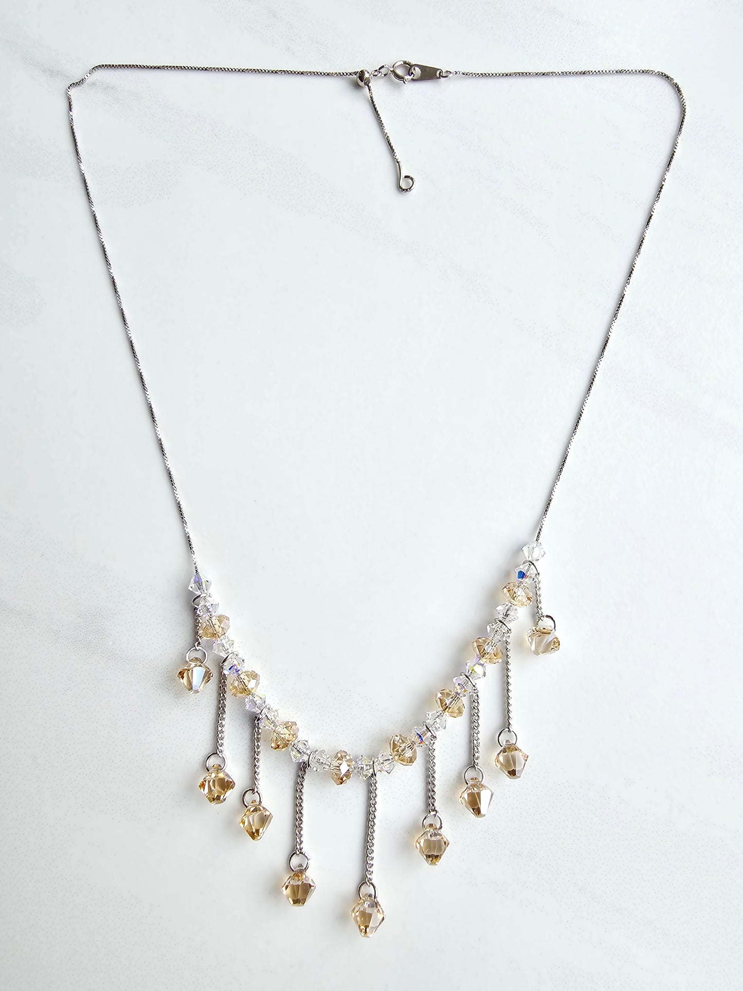 Viola Bicone Crystal Beads Necklace