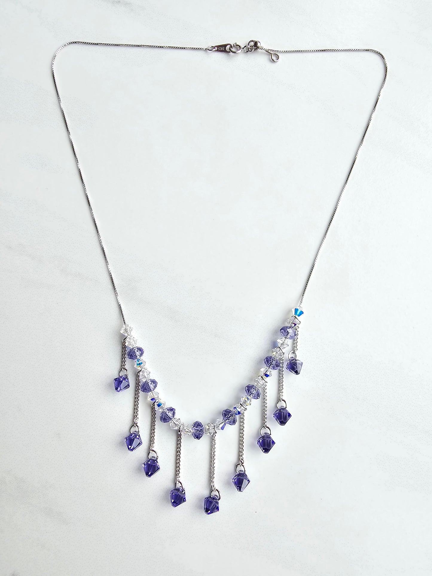 Viola Bicone Crystal Beads Necklace