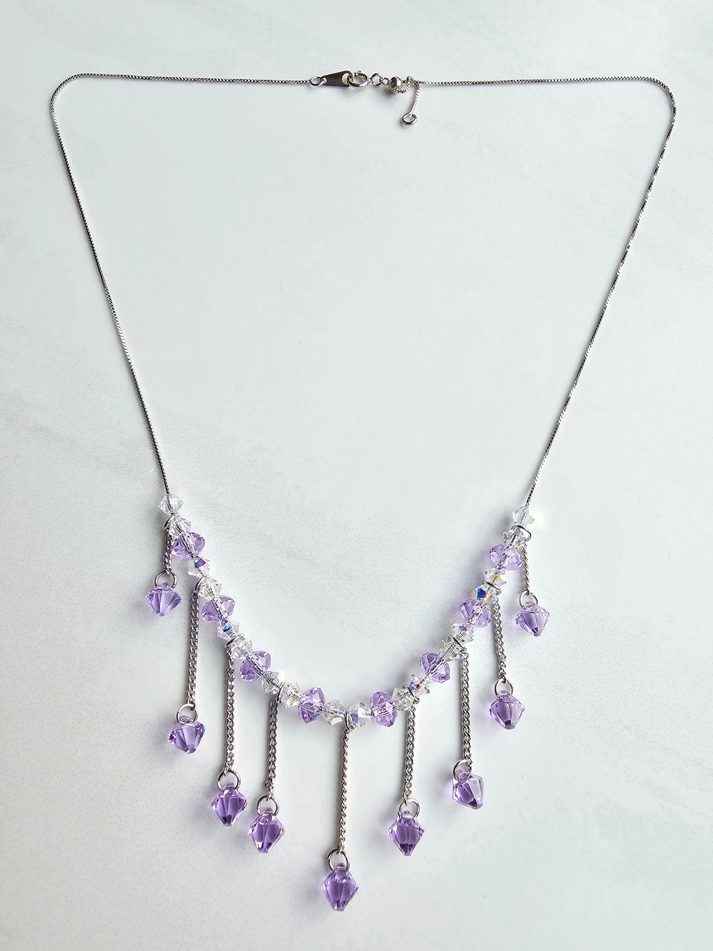 Viola Bicone Crystal Beads Necklace