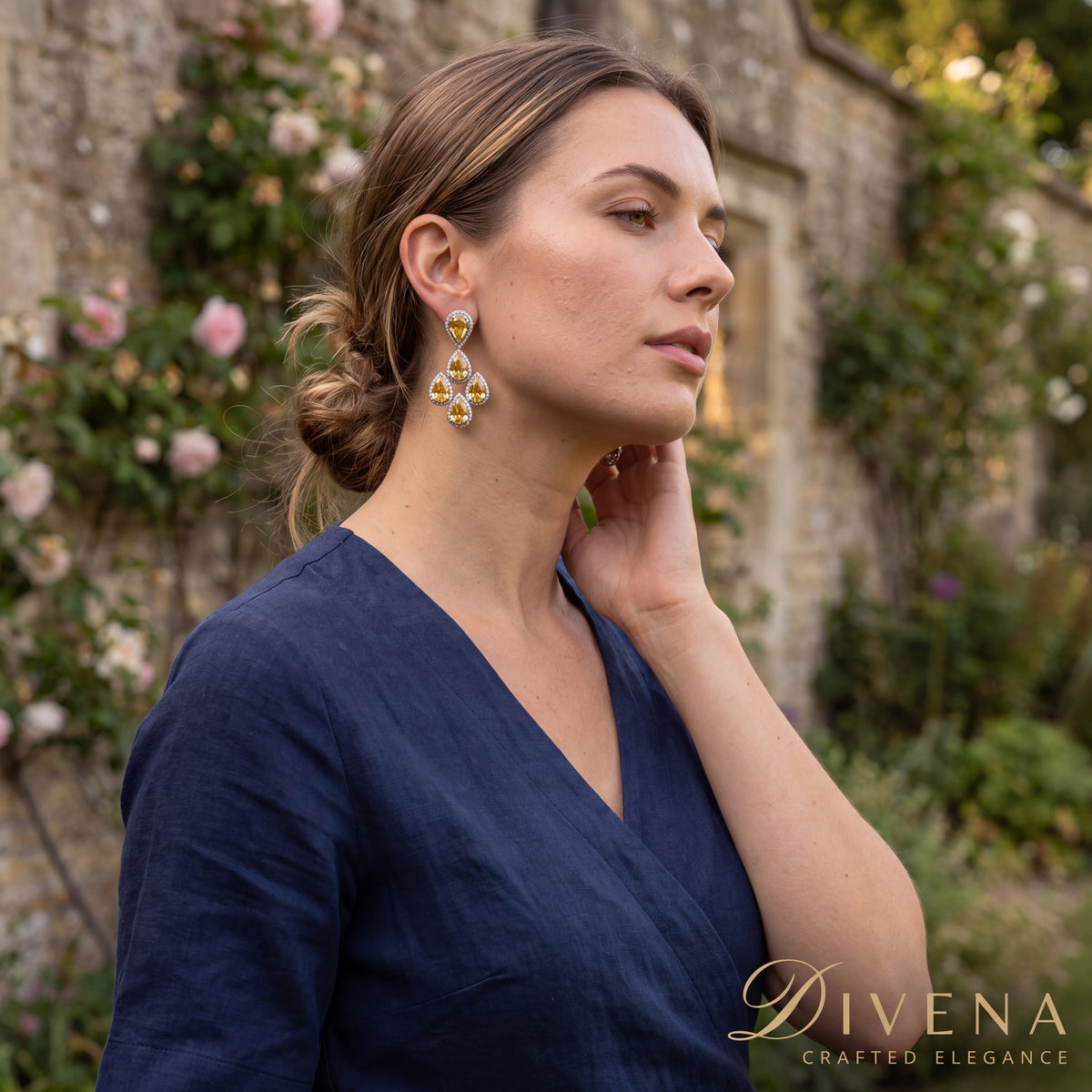 Jessica Crystal Dangle Earrings