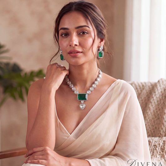 Amirah Uncut Polki Necklace set with Doublet Stone