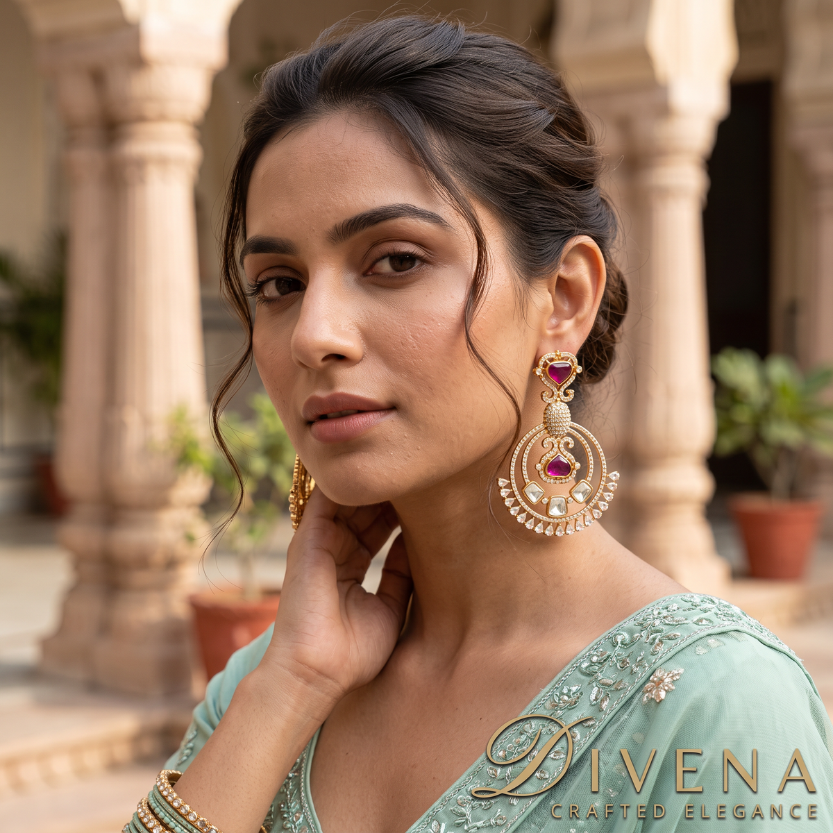 Blossom Moissanite and Doublet Stone Earrings